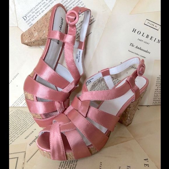 Jeffrey Campbell Shoes - Jeffrey Campbell Satin Cork Platform Sandal 8.5